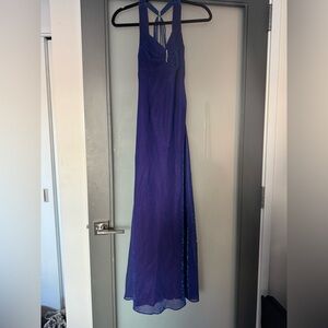 Long Blue Purple Sparkly Dress Sz S
